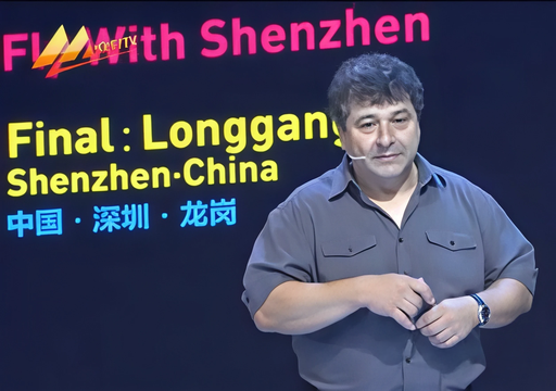 George presenting in Shenzhen, China.